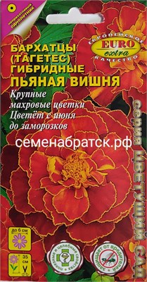 Цветы Бархатцы Пьяная вишня (Аэлита-экстра) РТ-00001551 - фото 499722